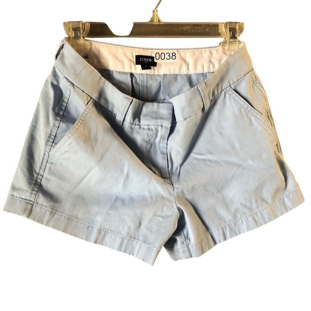 J.Crew Women's Chino Shorts Light Blue Size 2‎ Casual Summer